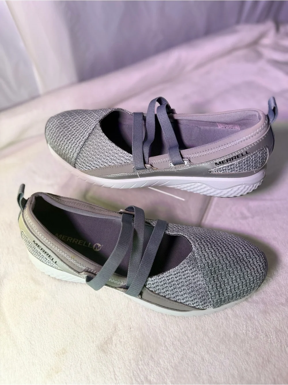 Merrell Women's Gray Knit Slip-On Mary Jane Loafer